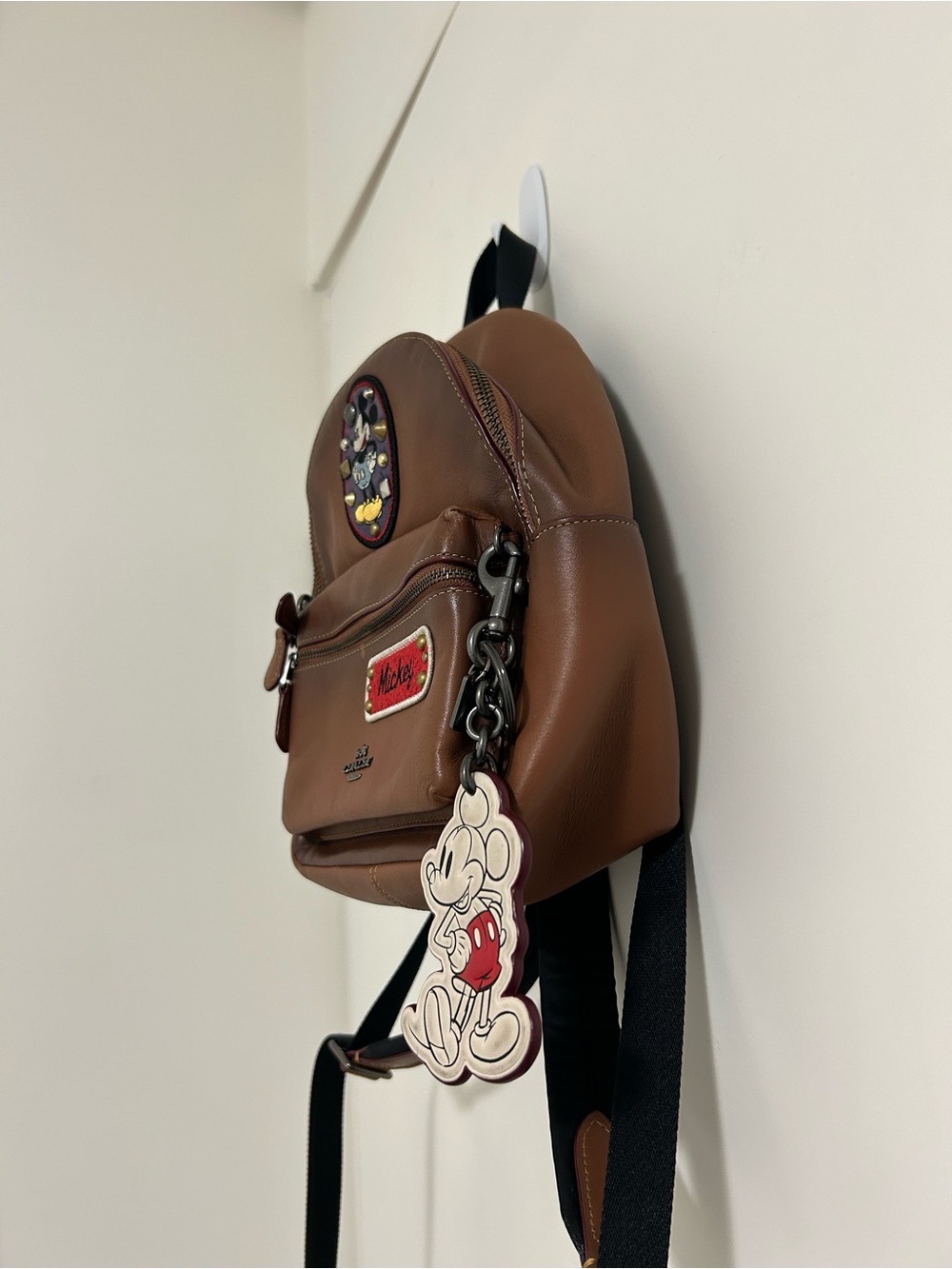 Rare Coach x Disney Mickey Mouse Brown Leather Backpack Mini Charlie Style - Picture 6 of 12